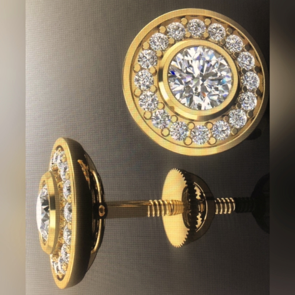 10k Stud earrings .25ct center stone.